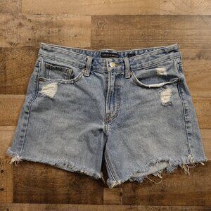 Lucky Brand Boyfriend Denim Shorts Women’s 6/28 Light Wash 5” Distressed Raw Hem